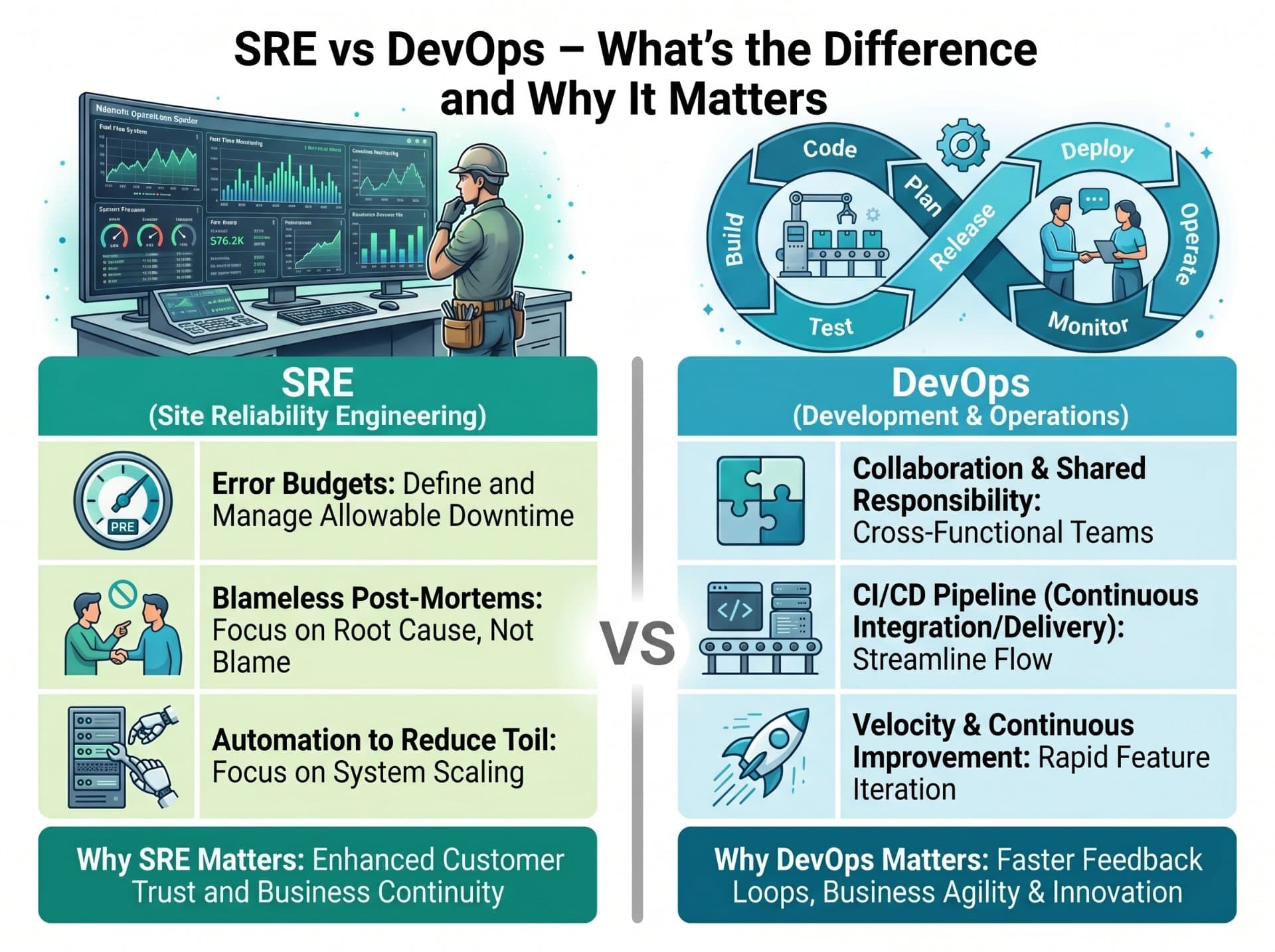 SRE vs DevOps — What's the Difference and Why It Matters